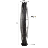 Floor lamp Liora 4-light cylinder mesh black 150 cm 