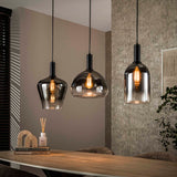 Pendant lamp Nexus 3-lights Black Metal 105 cm 