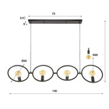 Industrial hanging lamp Liva 4-lights black metal 