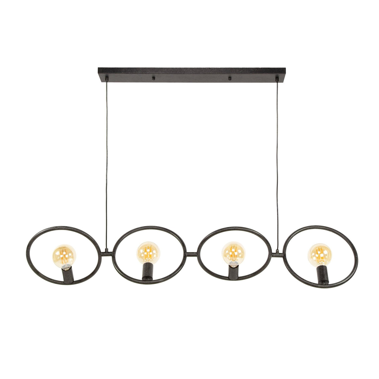 Industrial hanging lamp Liva 4-lights black metal 