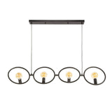 Industrial hanging lamp Liva 4-lights black metal 
