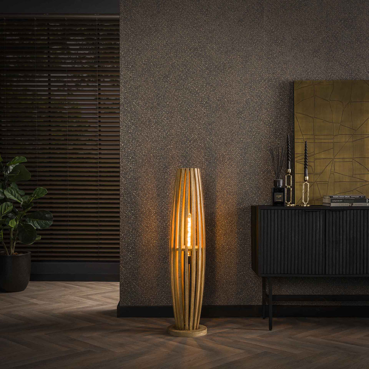 Floor lamps - Floor lamp Jalou Mango wood 1 light source - Dimehouse