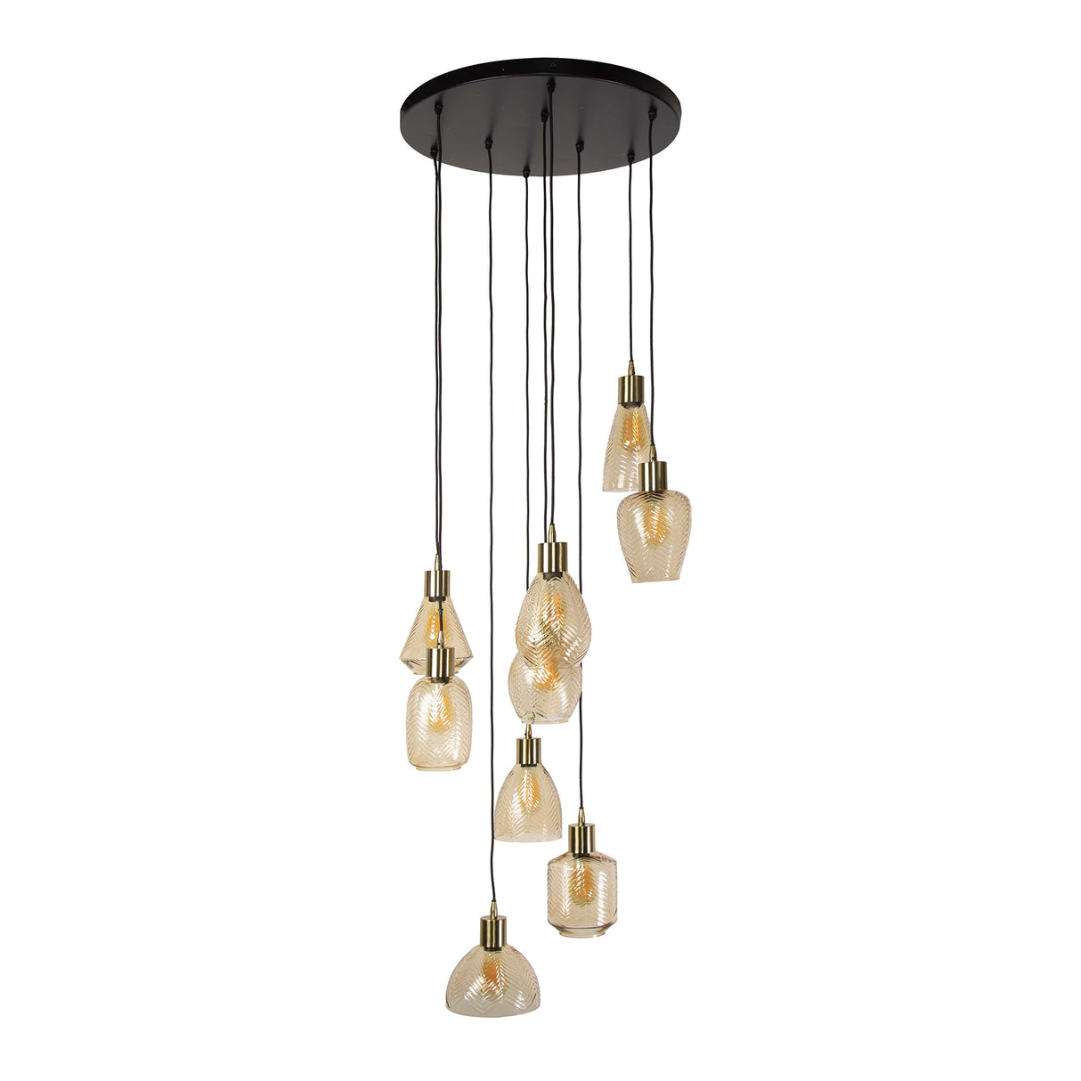 Hanglampen - Glazen hanglamp Feline 9L getrapt - Dimehouse