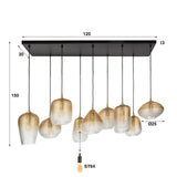 Hanglampen - Glazen hanglamp Feline 9L amberkleurig - Dimehouse