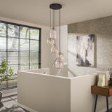 Glass hanging lamp Feline 5L kicked