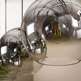 Juliette glass pendant lamp 3-light smoky glass 