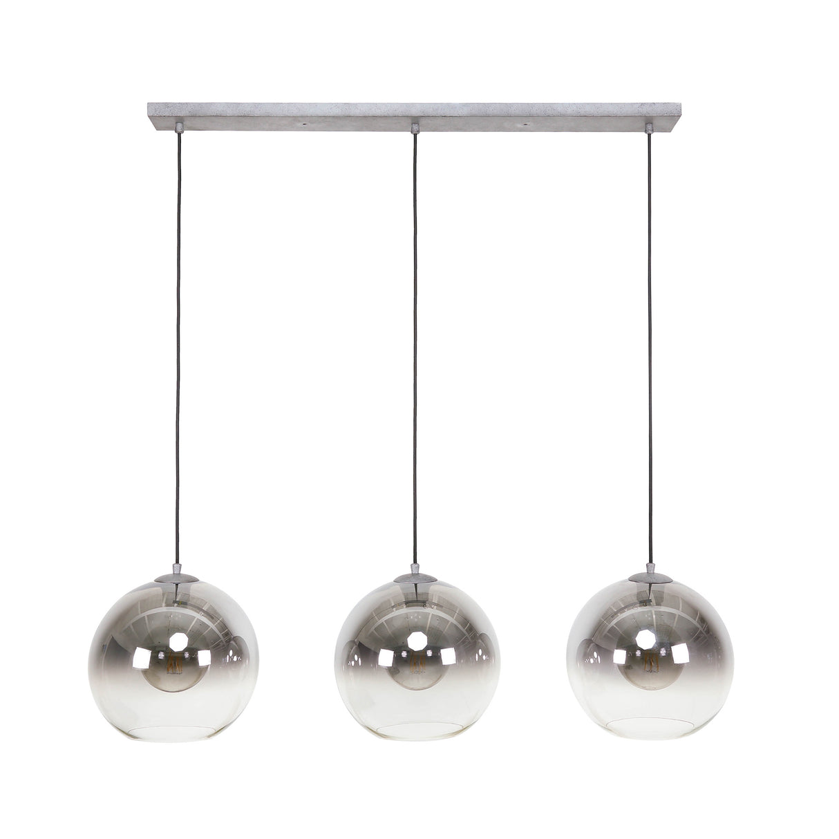 Juliette glass pendant lamp 3-light smoky glass 