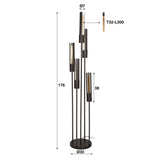 Floor lamp Judy 5-light stepped black 