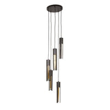 Pendant lamp Judy 5-light stepped black 