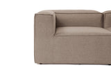 Modular corner sofa with loose ottoman in brown linen fabric Fora 
