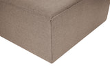 Modular corner sofa with loose ottoman in brown linen fabric Fora 