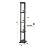 Industrial floor lamp Ardon 4-lights - Black metal 