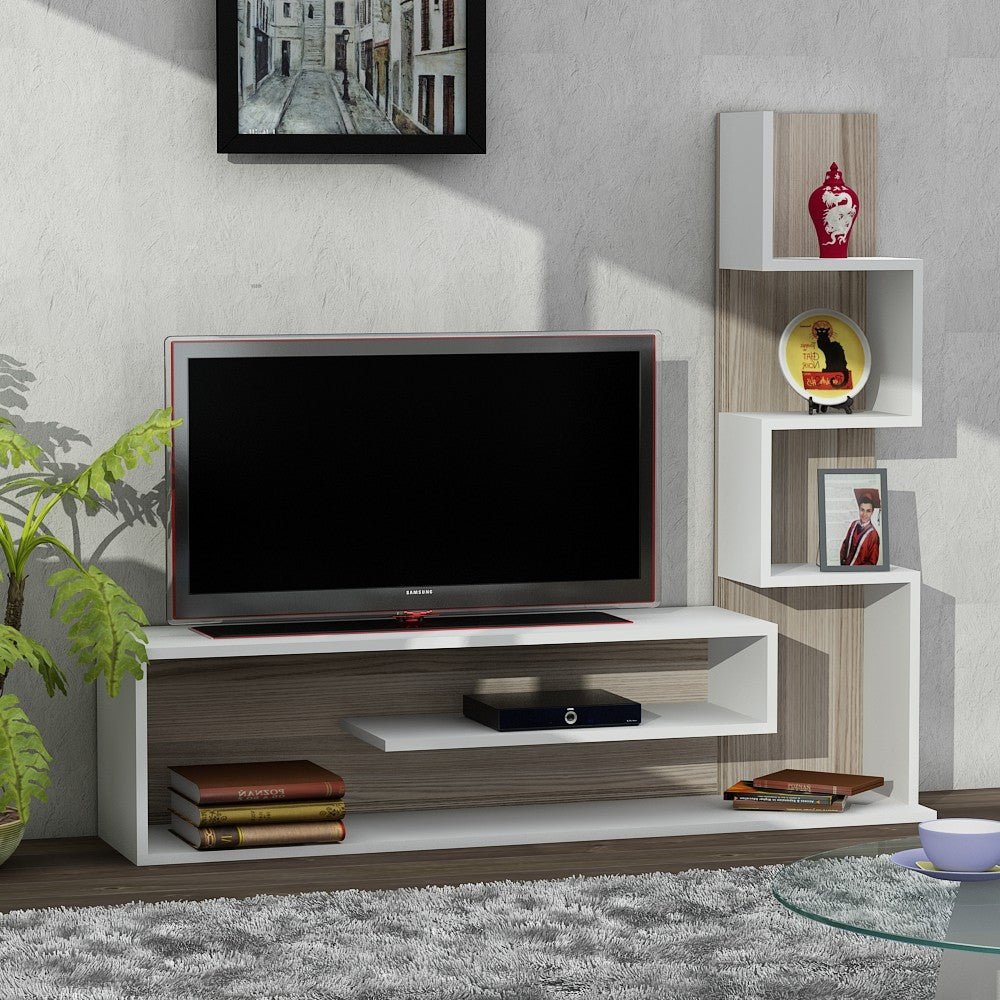TV Meubels - TV Meubel Set Metehan Wit Cordoba Melamine 120x33,1x cm - Dimehouse