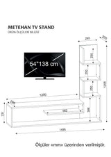 TV Meubels - TV Meubel Set Metehan Wit Cordoba Melamine 120x33,1x cm - Dimehouse