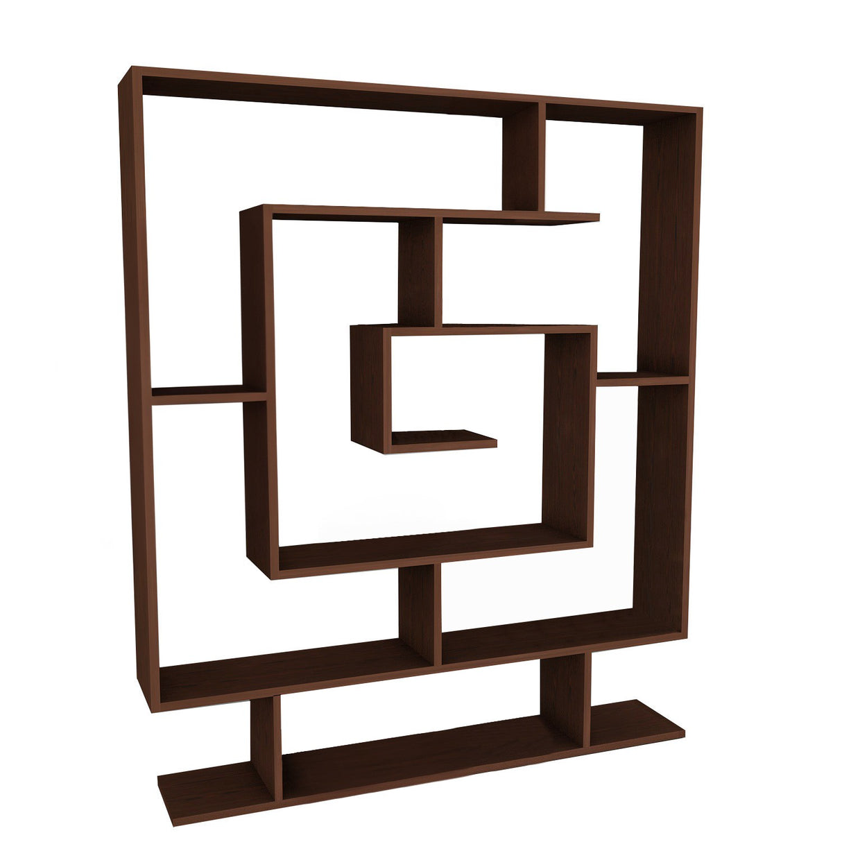 Boekenkasten - Boekenkast Sarma wengé bruin melamine 124,8x149,4x22 cm - Dimehouse
