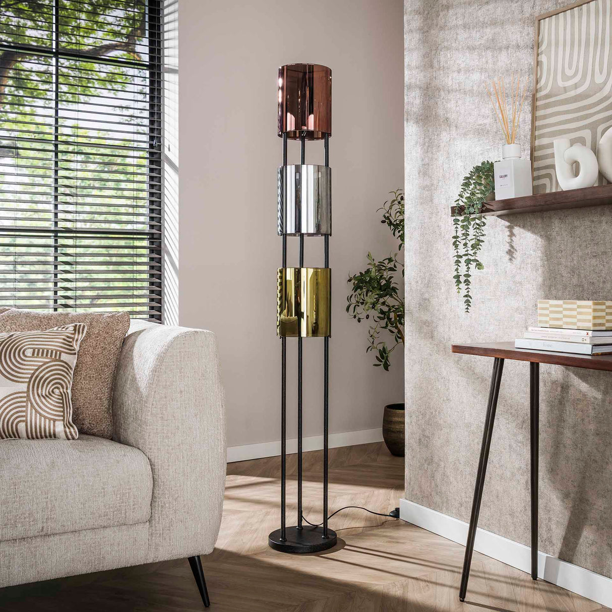 Vloerlampen - Vloerlamp Nox 3 - lichts Zwart Metaal 175 cm - Dimehouse