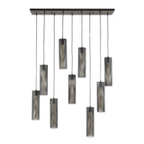 Hanging lamp Zavi 9-light mesh black