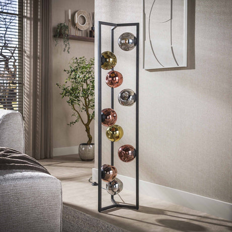Industrial Floor Lamp Ada 9-light Colored Glass Corner