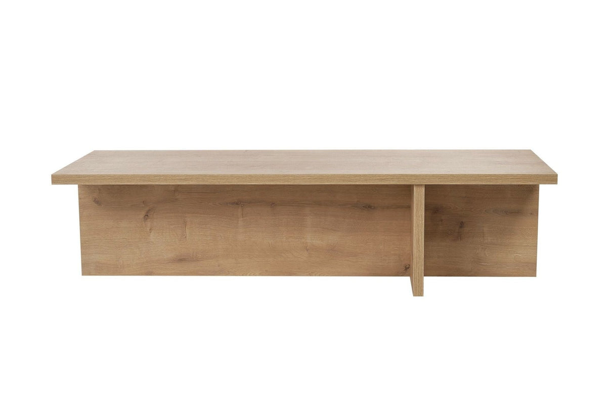Salontafels - Rechthoekige salontafel Eiken melamine - 120x45x30 cm - Portland - Dimehouse