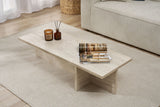 Salontafels - Rechthoekige salontafel travertin melamine - 120x45x30 cm - Portland - Dimehouse