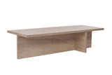 Salontafels - Rechthoekige salontafel travertin melamine - 120x45x30 cm - Portland - Dimehouse