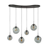 Hanglampen - Industriële Hanglamp Nova Zwart 6 - lichts Balk 135 cm - Dimehouse