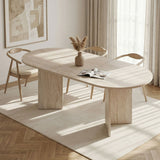 Sorell extendable dining table travertine 160 cm Melamine-coated wood composite