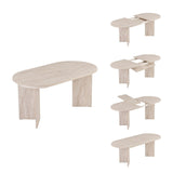 Sorell extendable dining table travertine 160 cm Melamine-coated wood composite