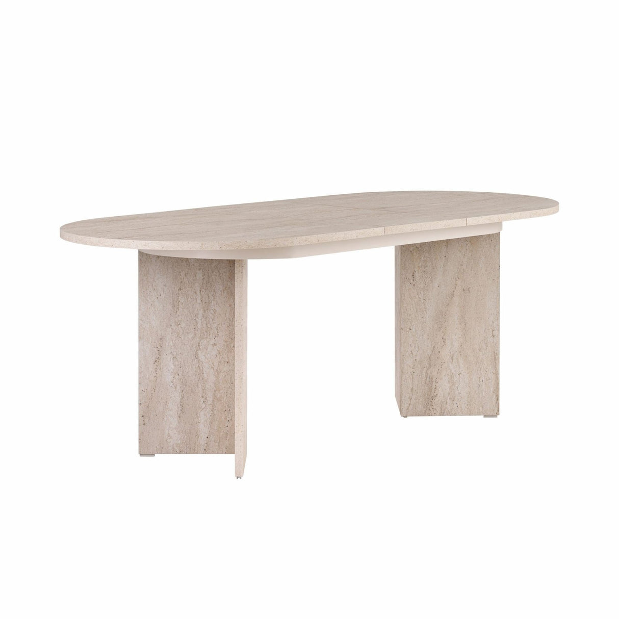 Sorell extendable dining table travertine 160 cm Melamine-coated wood composite