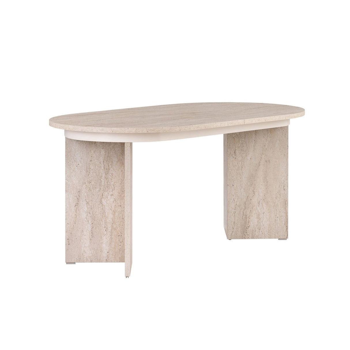 Sorell extendable dining table travertine 160 cm Melamine-coated wood composite
