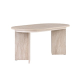 Sorell extendable dining table travertine 160 cm Melamine-coated wood composite