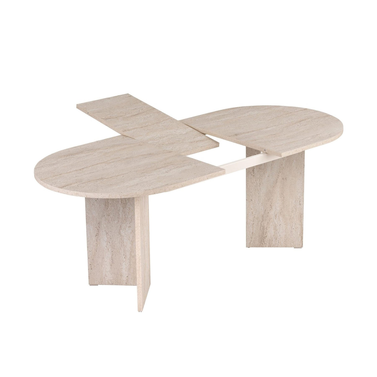 Sorell extendable dining table travertine 160 cm Melamine-coated wood composite