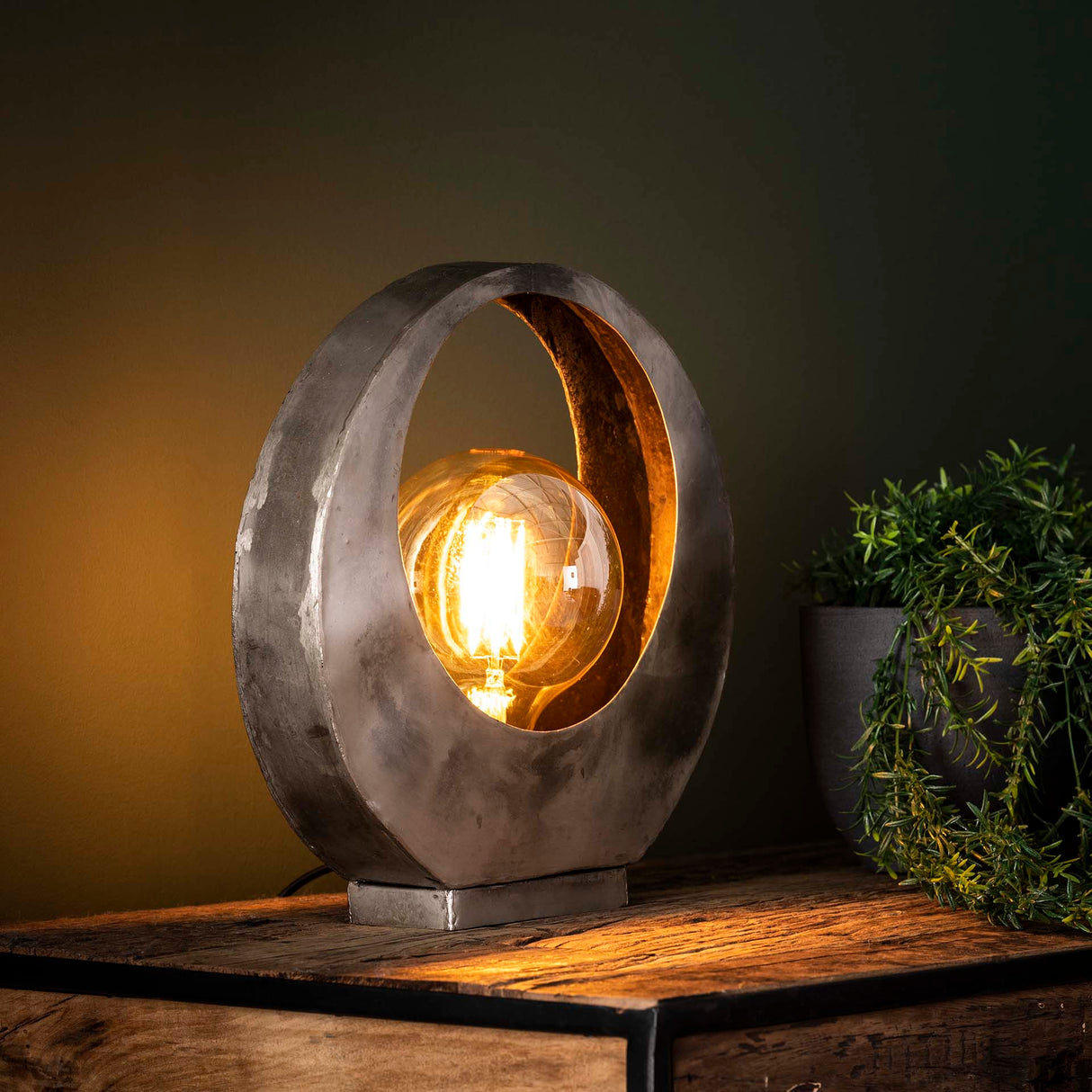 Industrial Mia Metal Round Table Lamp