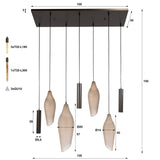 Hanging lamp Cocoon cocoon style brown frosted
