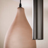 Hanging lamp Cocoon cocoon style brown frosted