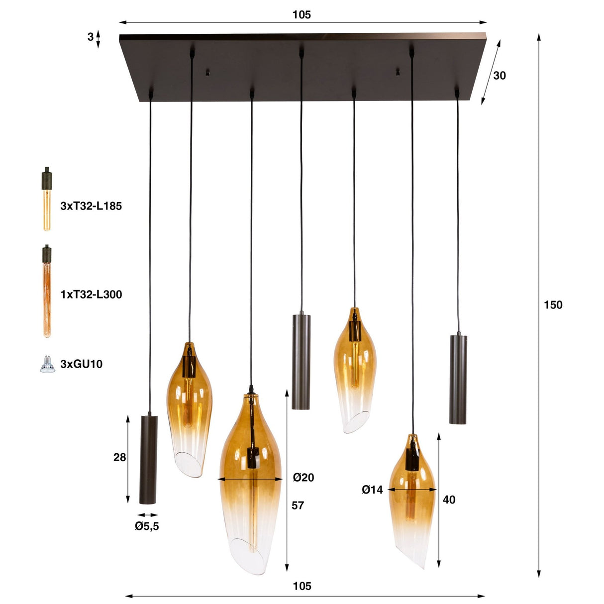 Hanging lamp cocoon pendant brown