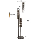Floor lamp kik 3-lights kicked cylinder glass