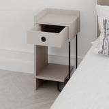 Nachtkastjes - Nachtkastje Sirius Left Mokka Melamine 32x61x30 cm - Dimehouse