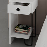Nachtkastjes - Nachtkastje Sirius Left Wit Melamine 32x61x30 cm - Dimehouse