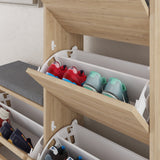 Schoenenkasten - Schoenenkast Dude Eik Melamine 105x118,5x26 cm - Dimehouse
