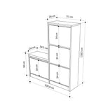 Schoenenkasten - Schoenenkast Dude Eik Melamine 105x118,5x26 cm - Dimehouse