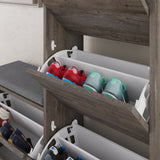 Schoenenkasten - Schoenenkast Dude Donkerbruin Melamine 105x118,5x26 cm - Dimehouse