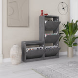 Schoenenkasten - Schoenenkast Dude Grijs Melamine 105x118,5x26 cm - Dimehouse