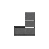 Schoenenkasten - Schoenenkast Dude Grijs Melamine 105x118,5x26 cm - Dimehouse