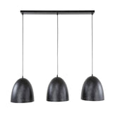 Industrial Hanging Lamp Kylian 3-light Metal Black