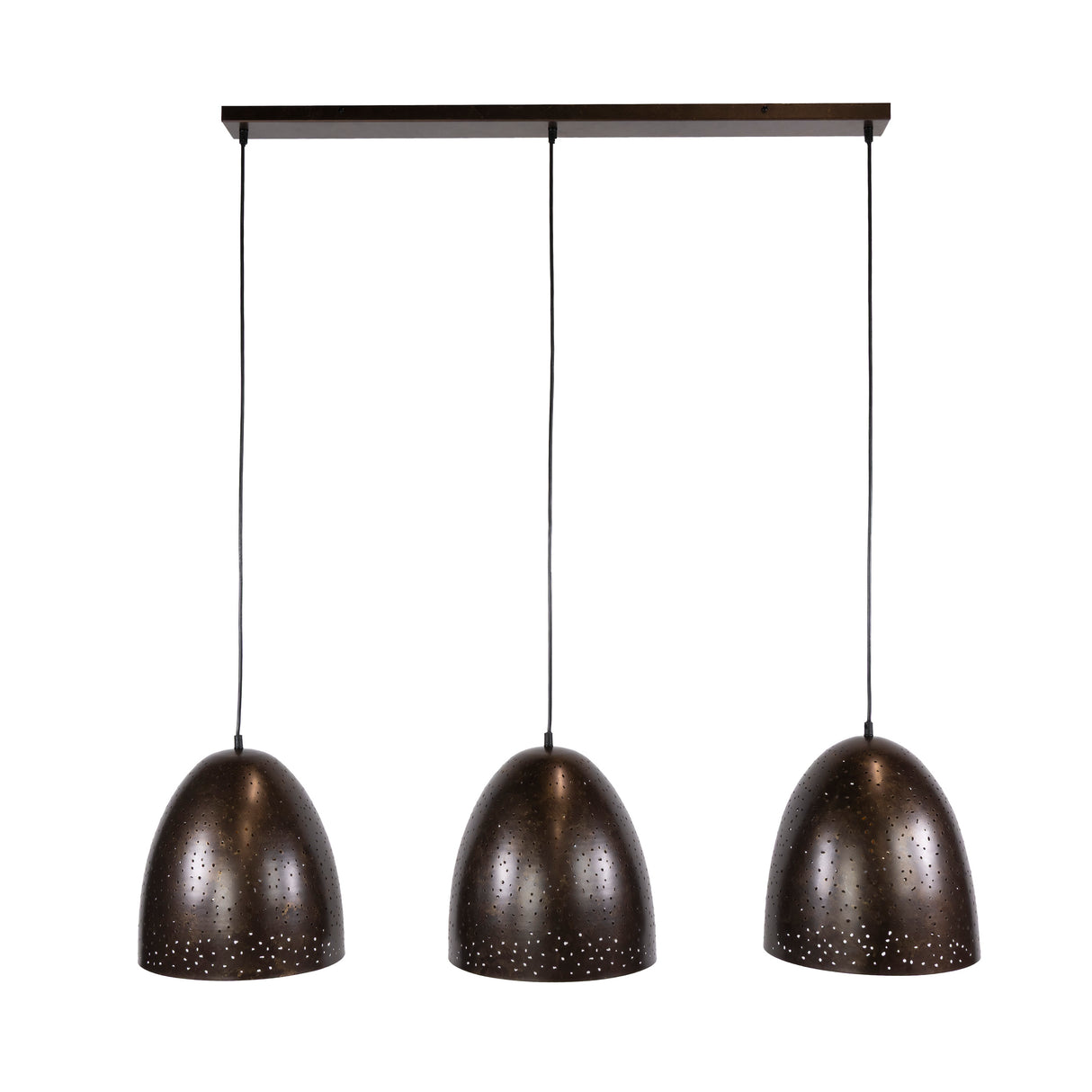 Industrial Hanging Lamp Kylian 3-light Metal Black