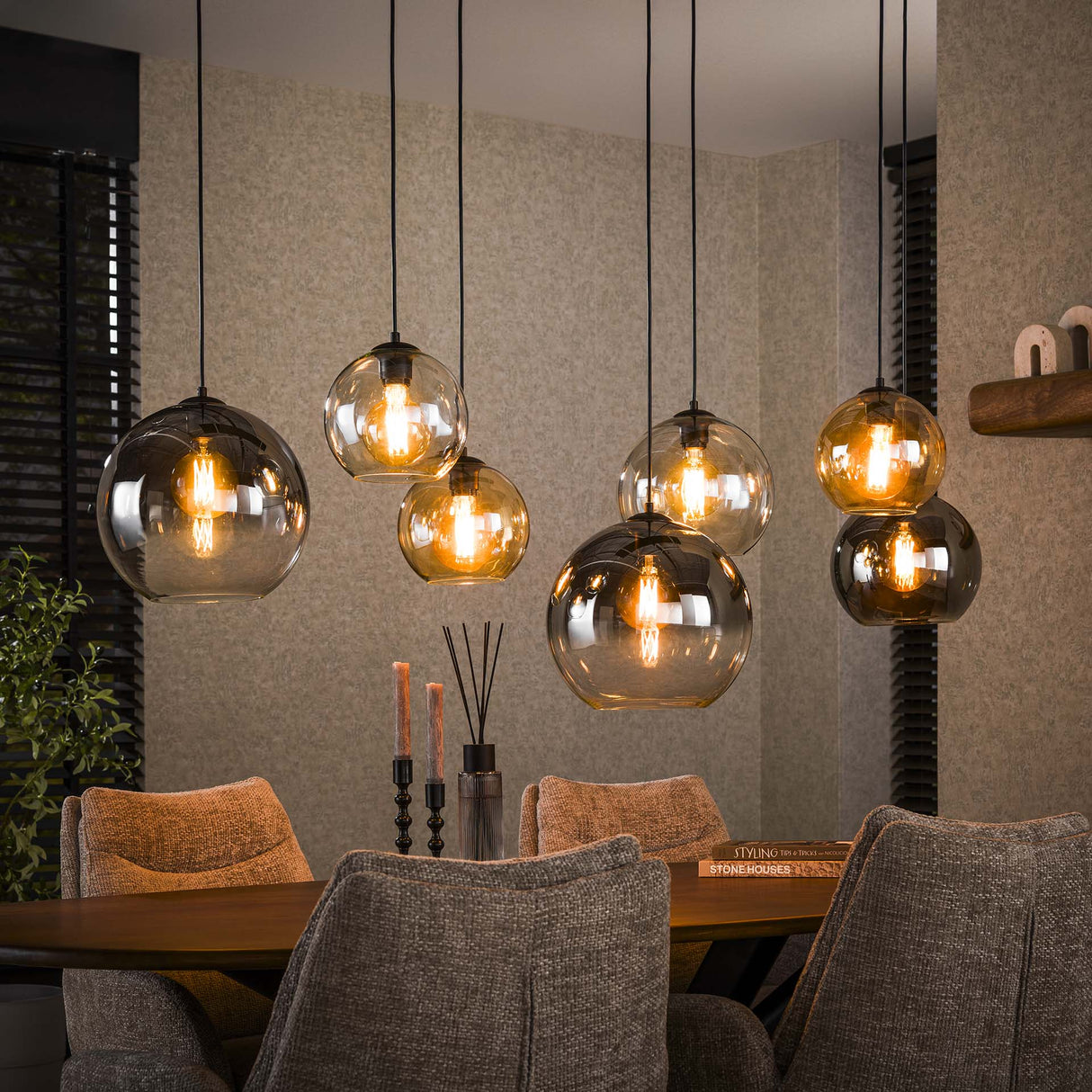 Modern Pendant Lamp Glass 7-light Juliette 
