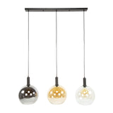 Pendant lamp Nero Trio 3-light Black Metal 115 cm 