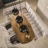 Pendant lamp Nero Trio 3-light Black Metal 115 cm 