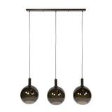 Pendant lamp Nero Trio 3-light Black Metal 115 cm 
